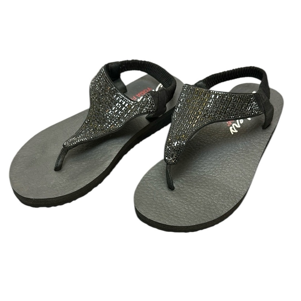Skechers Black Cali Meditation Sweet Rock Women's Slingback Sandals Size 7 31560